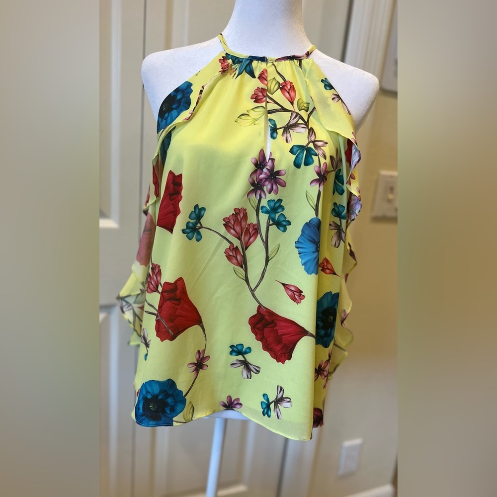 Parker Women's Ruffle Floral Halter Top   Size S